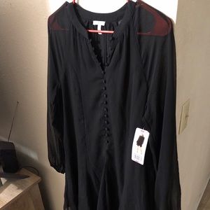 NEW NWT Black Small 4 / 6 Fit & Flare Long Sleeve Lined Dress JOIE (MSRP $378)